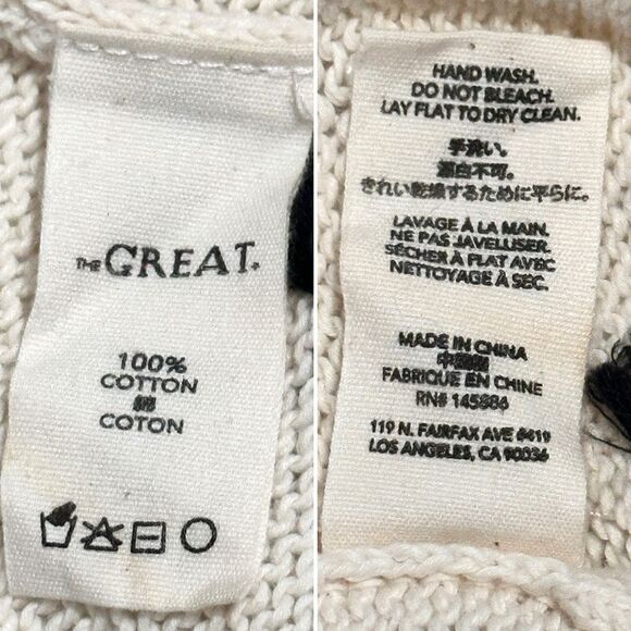 The Great The Bobble Cardigan Cream Black Pom Pom Knit Siz 1/ Small Longline - Picture 8 of 16